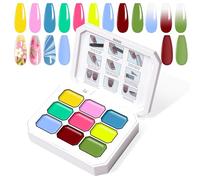 U-Shinein 9 Colors Gradient Painting Gel for Ombre Nails, Palette A1