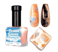 U-Shinein Blooming Vernis à ongles gel, effet marbre, blanc, watercolor Ink Wave avec effet de diffusion magique pour créer des motifs de dentelle Nail Art Soak of UV/LED 12 ml 2