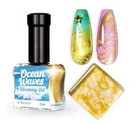 U-Shinein Blooming Vernis à ongles gel, effet marbré, Glod Watercolor Ink Wave Nail Gel with Magical Diffusion Effect for Creating Lace Pattern Nail Art Soak of UV/LED 12 ml