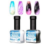 U-Shinein Blooming Vernis à ongles gel, effet marbré, noir et blanc, watercolor Ink Wave avec effet de diffusion magique pour créer des motifs de dentelle Nail Art Soak of UV/LED 12 ml