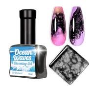 U-Shinein Blooming Vernis à ongles gel, effet marbre, noir, watercolor Ink Wave avec effet de diffusion magique pour créer des motifs de dentelle Nail Art Soak of UV/LED 12 ml