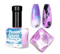 U-Shinein Blooming Vernis à ongles gel, effet marbre, noir, watercolor Ink Wave avec effet de diffusion magique pour créer des motifs de dentelle Nail Art Soak of UV/LED 12 ml 1