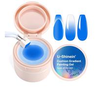 U-Shinein Cushion Gradient Painting Gel, Ombre Nails Aura Nails Full Coverage Precise Control of Each Dip 100 pcs Spong & Grabbing Pen Matte Effect Non-Wipe Long Lasting Soak Off UV LED, Set 22