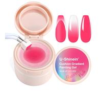 U-Shinein Gel de peinture gradient pour coussinets, ongles ombre Aura Nails Couverture complète Contrôle précis de chaque trempage 100 pièces Éponge et stylo à saisir Effet mat Non-wipe Longue durée