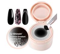U-Shinein Gel de Peinture Gradient pour Ongles, Ombre Nails Aura Ongles Couverture Complète Contrôle Précis de Chaque Coup de Pinceau Manucure Française Tenue Longue Durée Soak Off UV LED Nail Art DIY