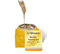 U-Shinein Gel de peinture pour ongles, miroir argenté doré, gel de peinture métallique, super réfléchissant, gel UV, noir gris