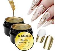 U-Shinein Gel de Peinture pour Ongles Miroir Argenté et Doré - Métallique Super Réfléchissant - UV