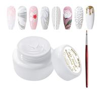 U-Shinein Gel de sculpture 3D pour ongles, peinture non essuyée, avec stylo de peinture à ongles, pour modelage artistique, poudre à ongles chromée et peinture à ongles UV/LED, #Blanc