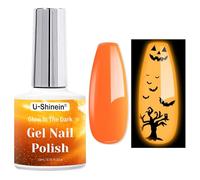U-Shinein Glow in the Dark Gel Nail Polish Orange Glow | Bright fluorescent neon color, DIY nail art for Halloween & home salon, 10ml long-lasting glow polish for women