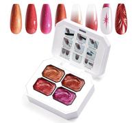 U-Shinein Gradient Painting Gel 4 couleurs Ombre Gel Nail Polish for Ombre Nails Aura Nails, French Manucure DIY Nail Art, Palette C2