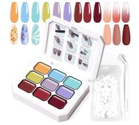 U-Shinein Gradient Painting Gel, 9 couleurs, vernis à ongles gel ombré, avec 100 éponges à ongles et 4 claws Metal Grabber pour French Manucure DIY Nail Art