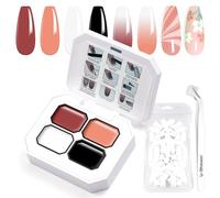 U-Shinein Gradient Painting Gel, vernis à ongles gel dégradé avec 4 couleurs Ombre, 50 éponges à ongles et 4 pinces métalliques pour manucure française, kit de nail art DIY