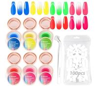 U-Shinein Kit de peinture gel dégradé de coussin, 6 couleurs ombrées, ongles aura, couverture complète, contrôle précis de chaque application avec pinceau, effet mat, non essuyable, longue durée, soak