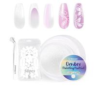 U-Shinein Kit de vernis à ongles en gel ombré, peinture colorée, avec 50 éponges à ongles et 4 pinces à ongles en métal pour le bricolage du nail art, blanc perle #12