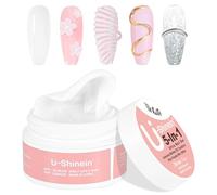 U-Shinein Solid Builder Gel à ongles : 5 en 1 blanc non collant extension 3D Sculptant Gel pour art sculpture, constructeur et extension d'ongles UV/LED Manucure DIY