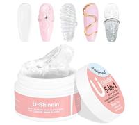 U-Shinein Solid Builder Nail Gel : 5 en 1 Transparent Non-stick Extension 3D Sculpting Nail Gel for Art Carving Modeling,Builder,and Nail Extension UV/Led Manicure DIY