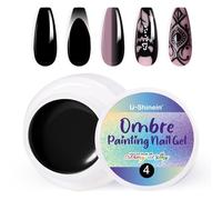 U-Shinein Vernis à ongles gel ombré, printemps été coloré, pour ongles ombrés, Aura Nails, French Manucure Diy Nail Art #04 Noir