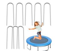 U Stakes For Ground, Trampoline Wind Stakes - Nails de clôture à liaison de chaîne - Ensemble de 8 enjeux de trampoline de trampoline en forme de vent en forme de vent fort pour les tentes de camping,