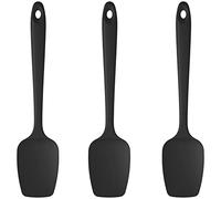 U-Taste Cuillère Maryse Silicone, Résistant à 315℃, Lot de 3, Noir | Cuisine Spatule professionnelle en Caoutchouc sans Soudure Flexible, Ustensile de Cuisson pour Mélanger Remuer Racler
