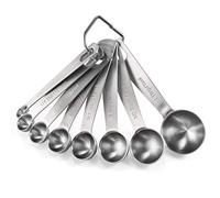 U-Taste Cuillères à Mesurer 8 Pièces: Cuillere Mesure Cuisine en Acier Inoxydable 18/8 (1/8 tsp, 1/4 tsp, 1/3 tsp, 1/2 tsp, 3/4 tsp, 1 tsp, 1/2 tbsp & 1 tbsp)