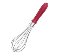 U-Taste Fouet de cuisine de 23cm: Fouet à ballon en acier inoxydable 18/10, petit batteur à œufs avec 6 fils hautement flexibles et poignée en silicone pour fouetter mélanger crèmes sauces (Rouge)