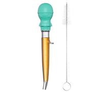 U-Taste Grande Poires à Sauce de Cuisine: 109℃ Résistante à la Chaleur Pipette pour Cuisson de Graisse de Viande en Tritan avec Ampoule de Poulpe en Silicone et Brosse de Nettoyage (44ml, Ciel Aqua)