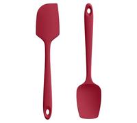U-Taste Lot de 2 spatules en silicone : 315 ℃ résistantes à la chaleur spatule cuillère flexible sans couture avec noyau en nylon pour cuisson pâtisserie mélange remuage et grattage (Rouge)