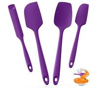 U-Taste Spatule en silicone : racloir de cuisson de qualité alimentaire résistant à la chaleur jusqu’à 315°C avec bord flexible pour la cuisson et les ustensiles antiadhésifs (4 pièces，Mauve)
