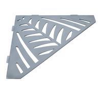 U-tile Etagère de douche en acier inox 20,4 x 20,4 cm x 2 mm - Pentagone design Jungle - fixation sans perçage (Inox)