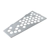 U-tile Etagère de douche en acier inox 26,2 x 12,2/7 cm x 2 mm - Rectangulaire design Hexagone - fixation sans perçage (Inox)
