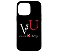 U & V Couples Initiales, Mariage, Anniversaire, Mr & Mrs Coque pour iPhone 14 Pro Max