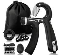 U-VKK Musculation Main Kit de 5, Entraînement de Musculation Avant Bras, poignée de 5 à 60 kg, antidérapantes, entraîneur de force de préhension comptable