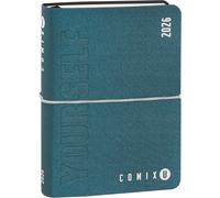 U Yourself Mini Agenda Journalier 2025-2026 - Agenda De 16 Mois Avec Couverture Souple Terrifiante, Élastique Et 448 Pages, Idéal Pour L'école Et L'université 11 X 15,3 Cm, Bleu