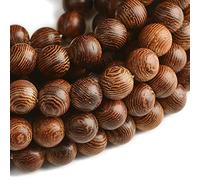 U10-KD1723 Lot de 120 wengés africains naturels pour la fabrication de bijoux avec cordon élastique en cristal et rondelle d'espacement 6 mm