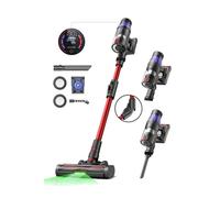 U16 Flex - Aspirateur Balai sans Fil - 550W - 45Kpa - Autonomie 60 min - brosse anti-emmêlement - Ecran LED - Tube flexible - Noir et Rouge