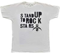 U2 Men's 360 Degree Tour 2009 Stand Up to Rock Stars T-Shirt Medium White Manches Courtes(Large)