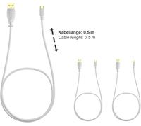 \U2013 3X 0,5M Câble Micro Usb (Usb 2.0, Câble De Charge Et Synchro, Blanc)