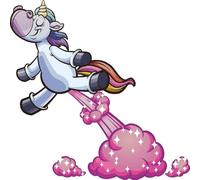 U24 Autocollant licorne qui pète 10 x 10 cm autocollant pour voiture sticker découpe de contour