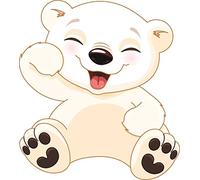 U24 Autocollant pour voiture - Motif petit ours polaire souriant