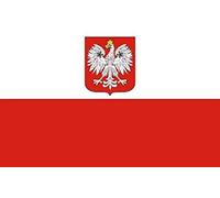 U24 Drapeau de la Pologne avec armoiries 90 x 150 cm