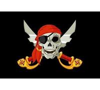 U24 Drapeau de moto pirate avec sabre et foulard 20 x 30 cm