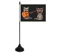 U24 Drapeau de table ratons laveurs rochants noir drapeau de table 10 x 15 cm