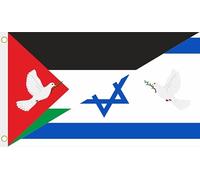 U24 Drapeau Palestine Israël avec colombe de la paix 90 x 150 cm
