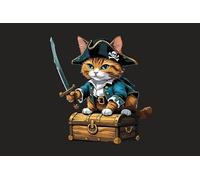 U24 Drapeau Pirate Chat Motif n°1 Pirate Bateau Qualité supérieure 40 x 60 cm