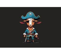 U24 Drapeau Pirate Chèvre Pirate Bateau Drapeau de Bateau Qualité Premium 40x60cm
