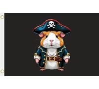 U24 Drapeau pirate cochon d'Inde pirate Drapeau à hisser 90 x 150 cm