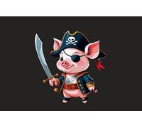 U24 Drapeau Pirate Cochon Pirate Bateau Drapeau Bateau Haute Qualité 40x60cm