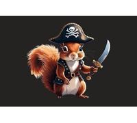 U24 Drapeau Pirate Écureuil Pirate Drapeau Bateau Qualité supérieure 40 x 60 cm