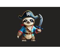 U24 Drapeau Pirate Paresseux Pirate Bateau Drapeau Bateau Qualité Premium 60x90cm