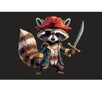 U24 Drapeau pirate raton laveur pirate bateau qualité supérieure 40 x 60 cm